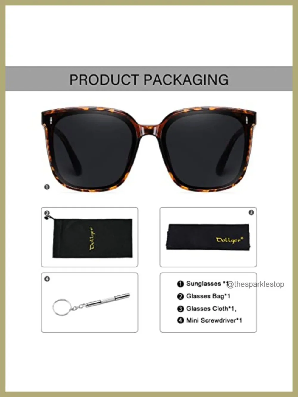 Retro Oversized Square Sunglasses for Women UV400 Protection TR90